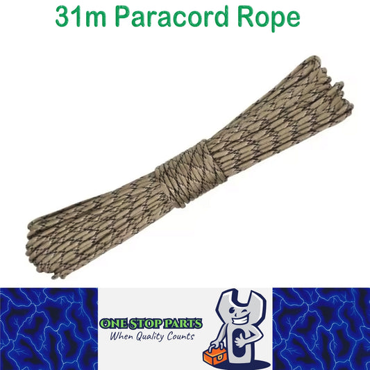 31m Camo Desert 650lb 9 Core Paracord Rope 4mm Parachute Cord Camping Rope