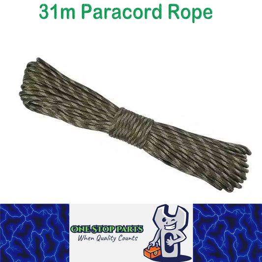 31m Camo Forest 650lb 9 Core Paracord Rope 4mm Parachute Cord Camping Rope