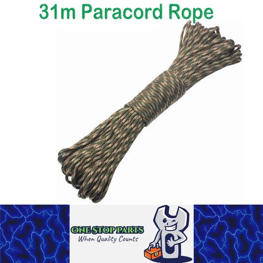 31m CamoGreen 650lb 9 Core Paracord Rope 4mm Parachute Cord Outdoor Camping Rope