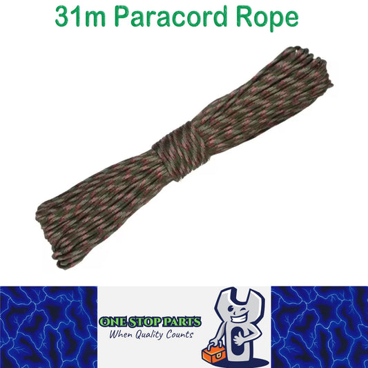 31m Camo Jungle 650lb 9 Core Paracord Rope 4mm Parachute Cord Camping Rope