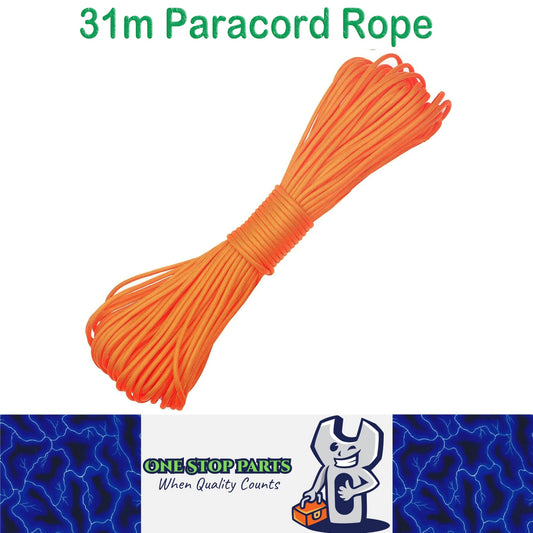 31m Orange 650lb 9 Core Paracord Rope 4mm Parachute Cord Outdoor Camping Rope
