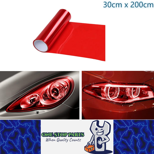 Red PVC Tint Film Wrap for Headlights and Tail Lamps 30cm x 200cm Red Film