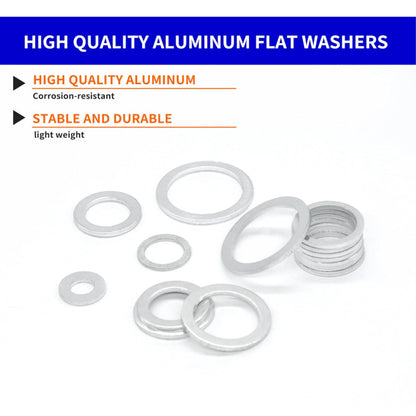 320pcs Aluminum Flat Washers Assortment Kits 12 Sizes M5-M20 Crush Washers