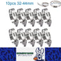 10 x 32-44mm Strong Stainless Steel Hose Clamps wide 8mm x 0.3mm Thick (10pcs)