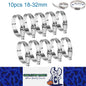 10 x 18-32mm Strong Stainless Steel Hose Clamps wide 8mm x 0.3mm Thick (10pcs)