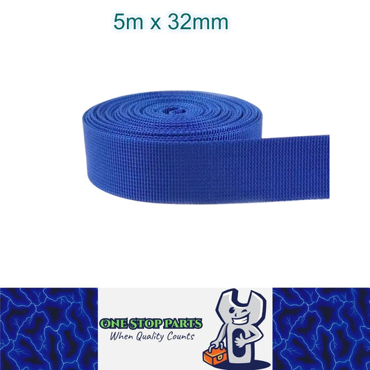 5m x32mm RoyalBlue Nylon Webbing Strap Safety Belt Knapsack Bag Leash DIY Craft