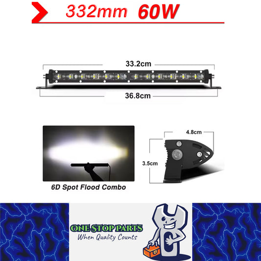 LED Light Bar 332mm 60W Flood Beam Spot Beam Combo LED Work Light LED Light Bar
