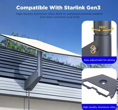 Starlink Gen3 V3 Wall Mount Kit Wall Pole Roof Bracket for Starlink Gen3 Antenna