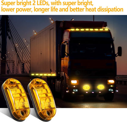 4 x Amber Side Marker Lamps ADR Compliant E Mark 12v/24v Multivolt (4pcs)