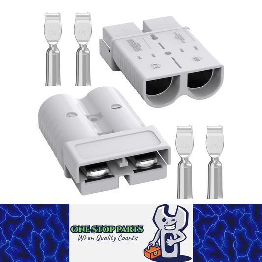 2 x 350A Grey 2 Pin Style Anderson Style Sockets Plug 350 Amp for RV Truck Winch
