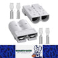2 x 350A Grey 2 Pin Style Anderson Style Sockets Plug 350 Amp for RV Truck Winch