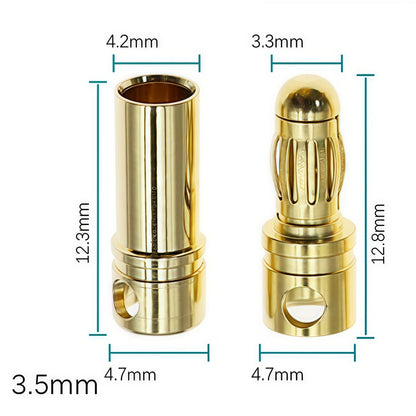 3 Pairs 3.5mm Bullet Connectors Banana Plug Male Female for RC Battery ESC Motor