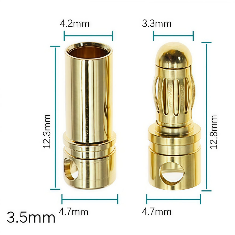 1 Pair 3.5mm Bullet Connectors Banana Plug Male Female for RC Battery ESC Motor