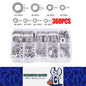 360pcs Stainless Steel Washer Assortment Kits M2-M12 Metal Screw Flat Washer