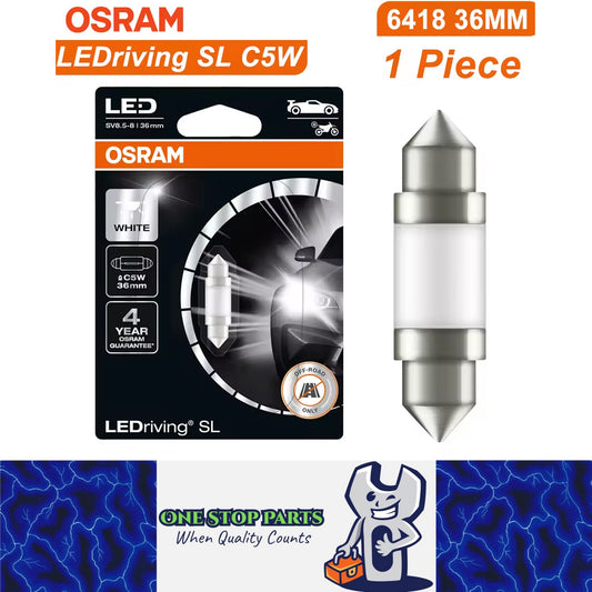 1 x OSRAM C5W LED Festoon 36mm 12V 6000K White LEDriving SL Osram 36mm Festoon