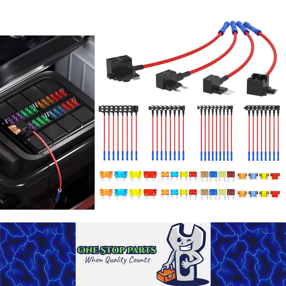 36pcs Add a Fuse Tap Adapters 4 Types Standard/Mini/L Mini/Micro2 with 32 Fuses