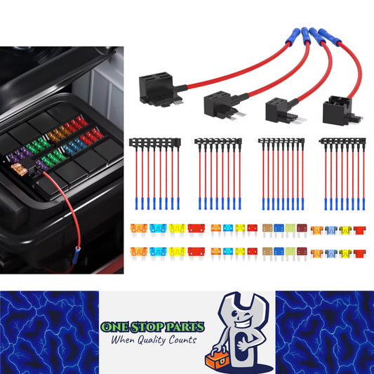 36pcs Add a Fuse Tap Adapters 4 Types Standard/Mini/L Mini/Micro2 with 32 Fuses