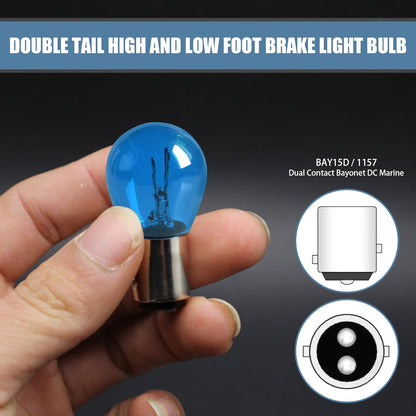 10 x BAY15D 12v 21/5w 1157 P21/5W Blue Coated Twin filament incandescent globes