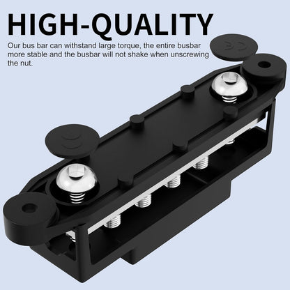 M8 Bus Bar 12V-48V 275A Power Distribution Block 6xM8 Posts Studs Terminal Block
