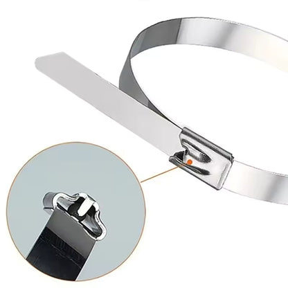 60 x 300mm Metal Self Locking Reusable Cable Ties Heavy Duty Zip Ties (60pcs)
