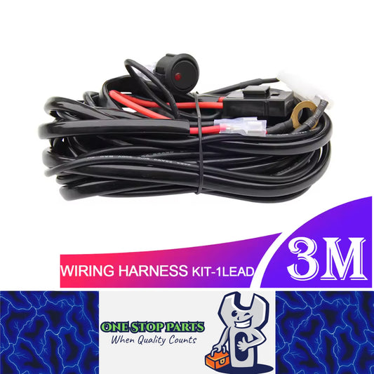 3M 12V 40A 20AWG Wiring Harness Relay Loom Cable Kit for LED Light bar Work Lamp