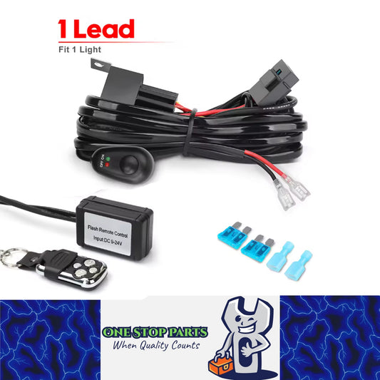 3M 12V 40A Wiring Harness Kit with Remote Switch for 1pc LED Light bar Work Lamp
