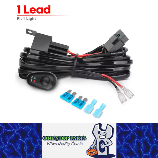 3M 12V 40A Wiring Harness Relay Loom Cable Kit for 1pc LED Light bar Work Lamp