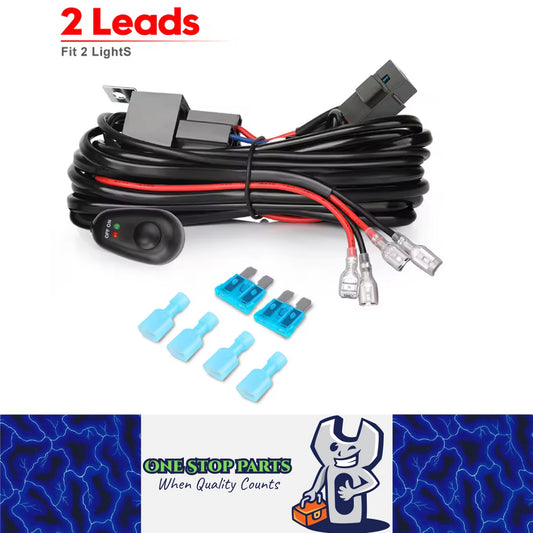 3M 12V 40A Wiring Harness Relay Loom Cable Kit for 2pcs LED Light bars Work Lamp