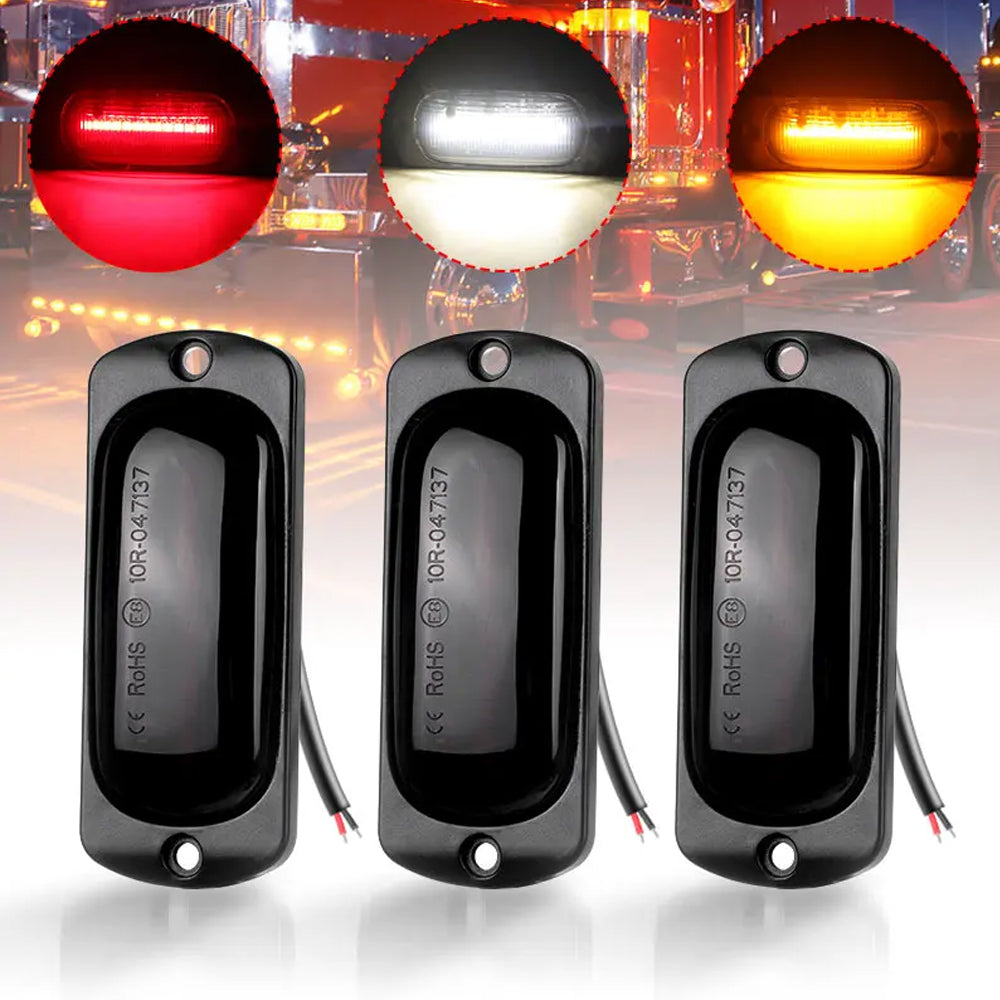 2 x White LED Front Marker Lamp 88x35mm 12V-24V 12LEDs Front Marker Signal Light