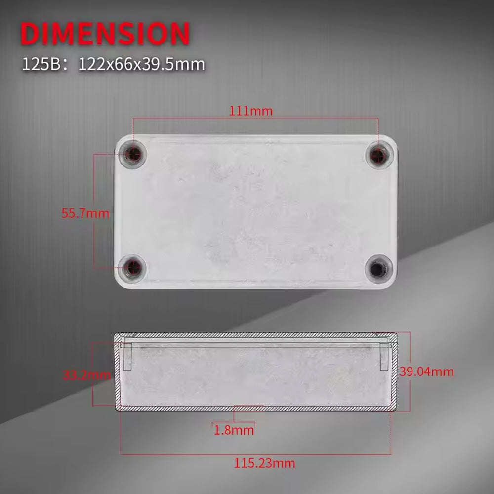 3pcs 125B Guitar Pedal Enclosure Aluminum Diecast Stomp Box Case 122x66x39.5mm