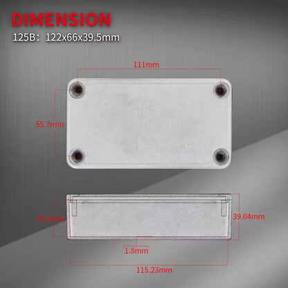3pcs 125B Guitar Pedal Enclosure Aluminum Diecast Stomp Box Case 122x66x39.5mm