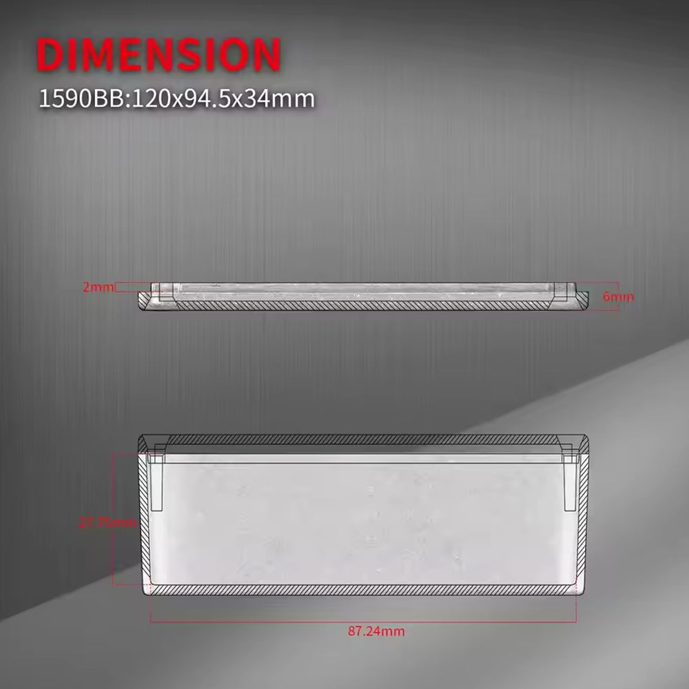 3pcs 1590BB Guitar Pedal Enclosure Aluminum Diecast Stomp Box Case 120x94.5x34MM