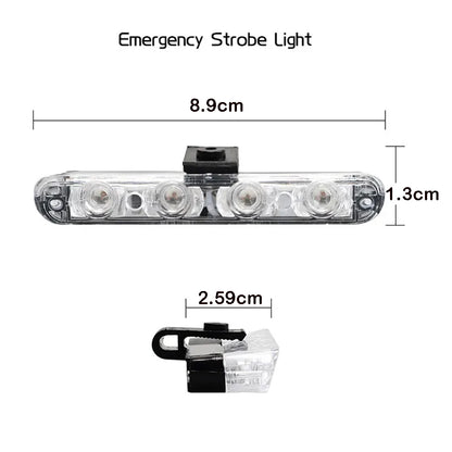 4 x Car Front LED Grille Lights White LED Strobe Light Remote Grill Warning Lamp