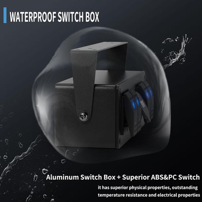 4 Gang Rocker Switch Box Switch Panel with PD + QC3.0 USB Outlet and Voltmeter