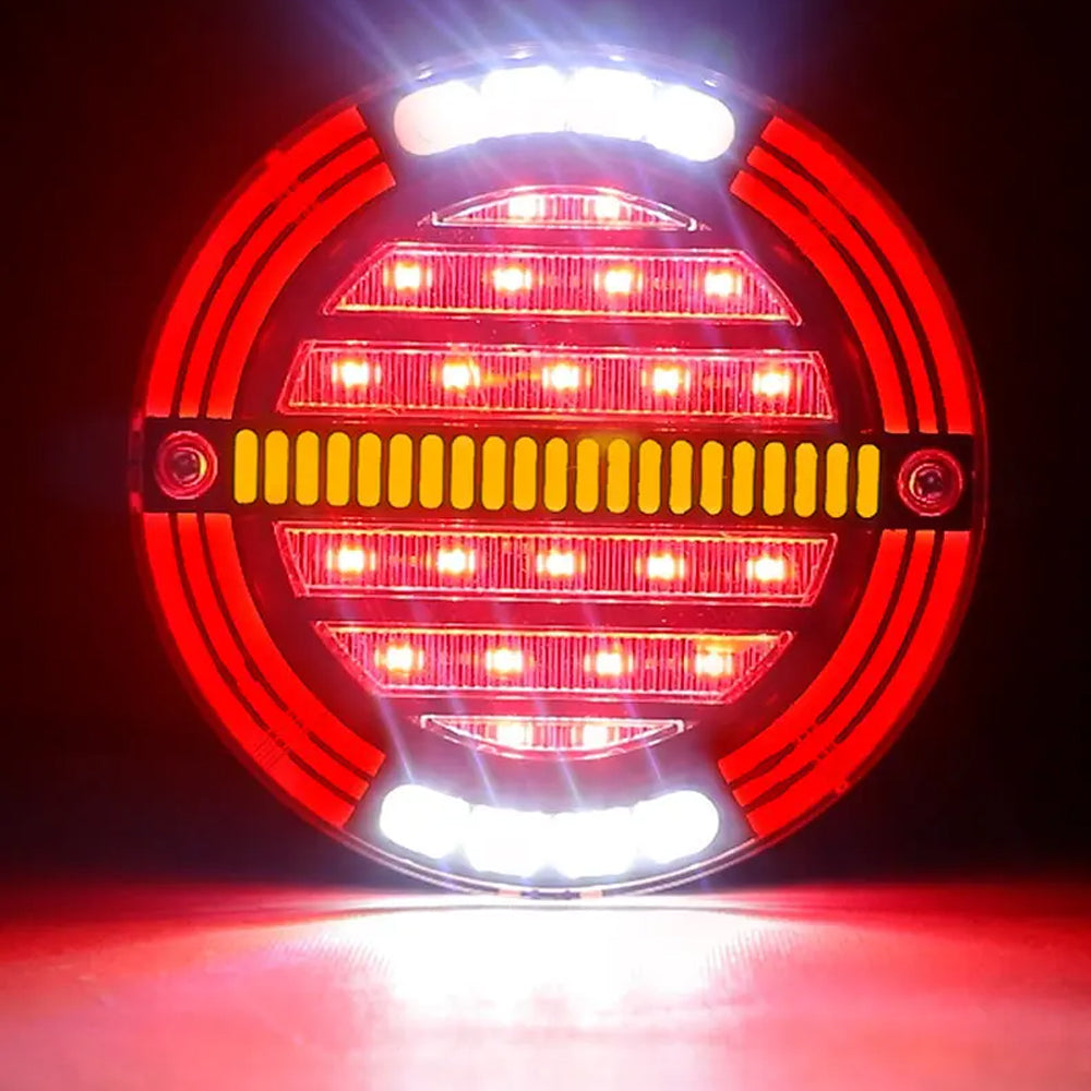 4pcs 4 in 1 LED Tail Light Round 140mm Stop/Tail/Indicator/DRL for Trailer Truck