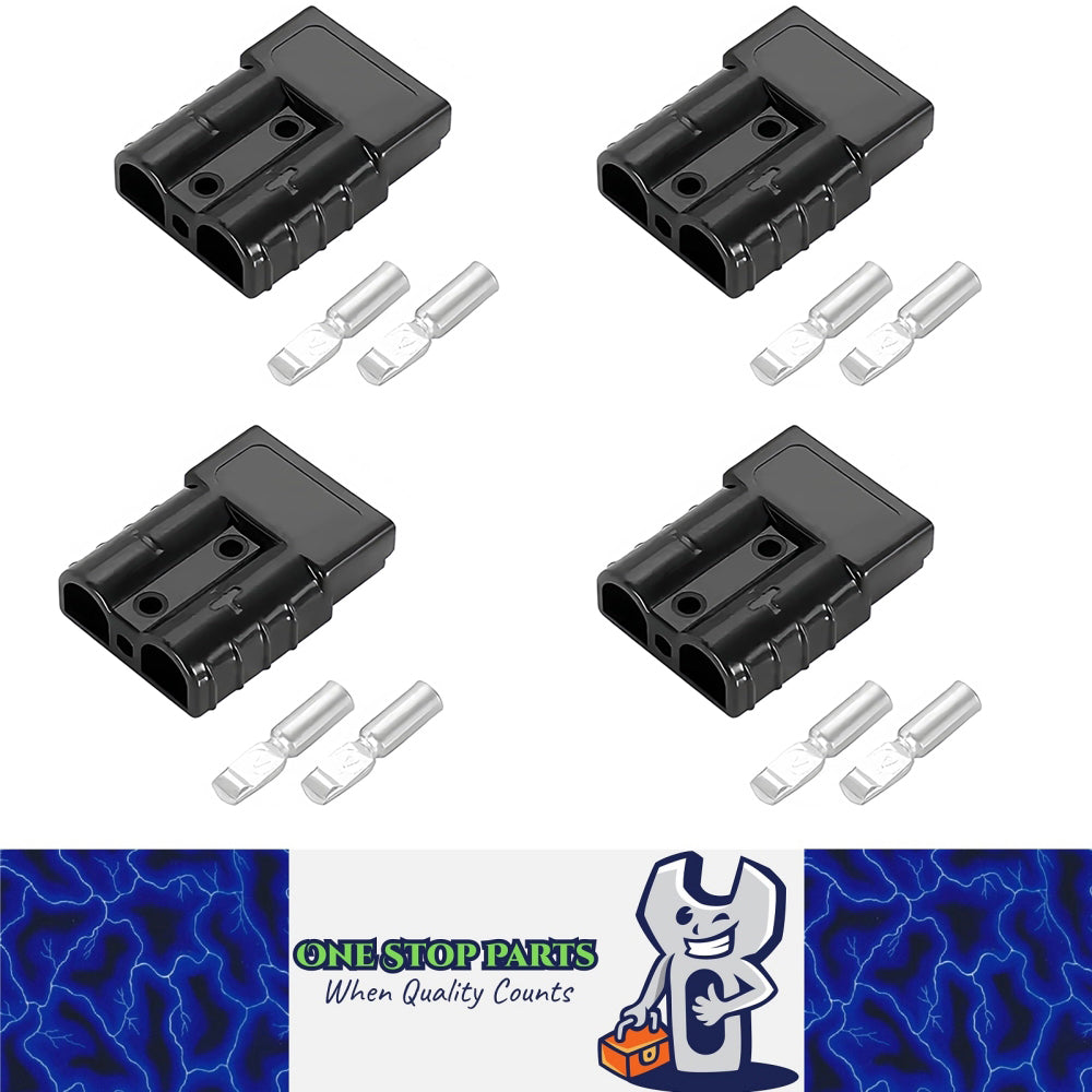 4 x 120A Black Anderson Socket Plug 2 Pin 120Amp Connector RV Truck Winch Marine