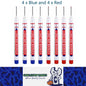 8 x 20mm Deep Hole Marker Pens 4 x Blue and 4 x Red Long Tip Nib Markers (8pcs)