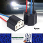 4 x Pre Wired H4 Sockets 3 Wire H4 Headlamp Sockets For H4 Headlight Globes 4pcs