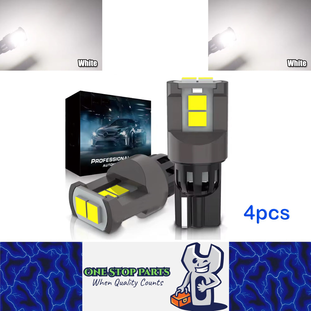 4pcs T10 Cool White Ultra Bright 6SMD 3080 Canbus LED Bulb 194 W5W T10 LED Globe