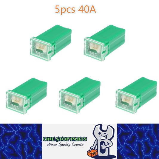 5 x 40Amp Green Small Slow Blow Fuse Block 10mmx12mm x 27mm High 40A Fuse (5pcs)