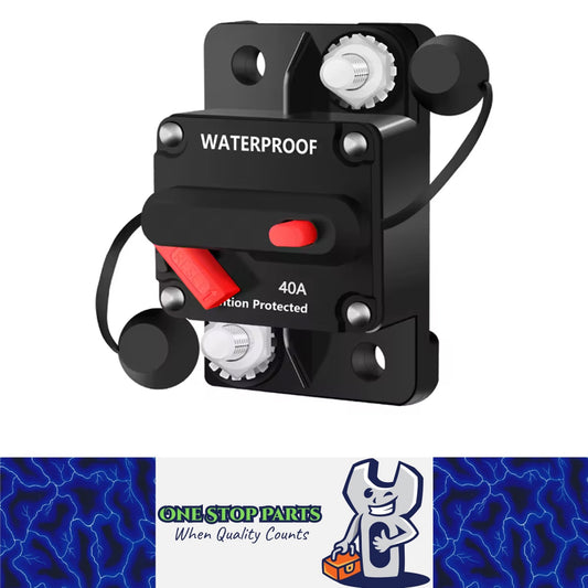 40A Circuit Breaker Manual Reset 12V 24V WaterProof for Car Truck Boat Marine