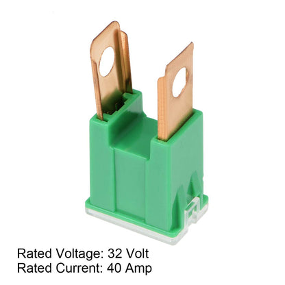 5 x 40Amp Green Large Male Slow Blow Fuse Block 15mmx22mm x 43mm High 40A Fuse
