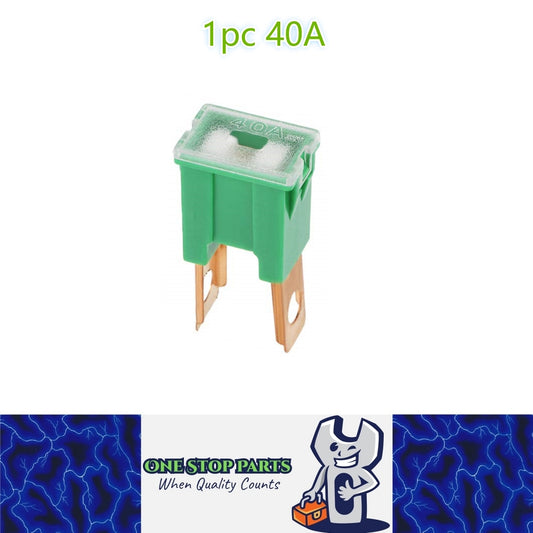 1 x 40Amp Green Large Male Slow Blow Fuse Block 15mmx22mm x 43mm High 40A Fuse