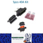 5 x 40A weatherproof standard inline fuse holder with mount tabs 5pcs 40Amp