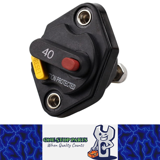 Recessed 40Amp Manual Reset Circuit Breaker Car Boat Caravan Neat Finish