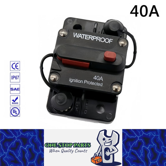 12v 40A Circuit Breaker Manual Reset Water Proof Ideal for 4wd Caravan Boat