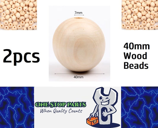 2 x 40mm Natural wood beads round DIY jewelry Handmade Accessories