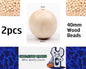 2 x 40mm Natural wood beads round DIY jewelry Handmade Accessories