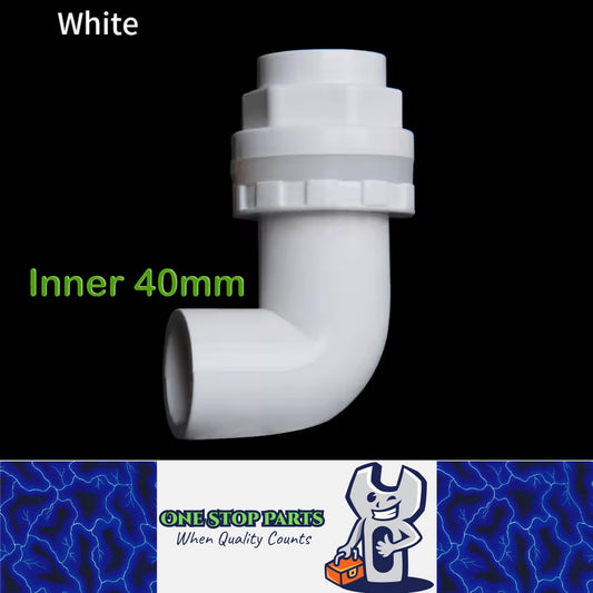 ID40mm White PVC Aquarium 90° Elbow Drainage Connector Fish Tank Overflow Joint
