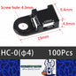 100 X Black Cable tie Mounts Plastic 4.3mm screw or pop rivet base for cable tie